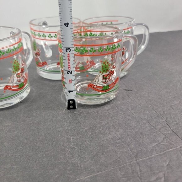 Anchor Hocking Christmas Memories Holly Rocking Horse Drink Glasses - Set of 4 - Picture 9 of 16